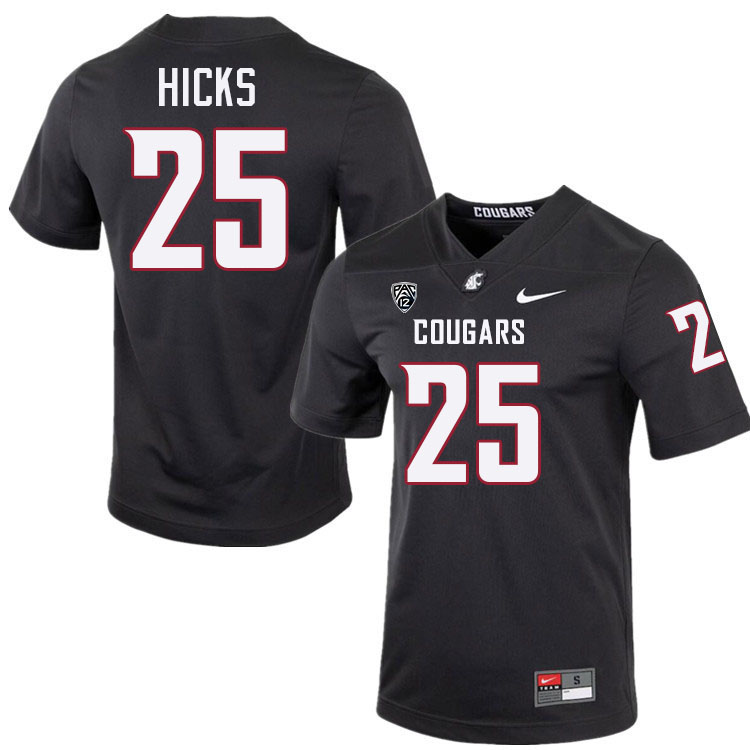 Jaden Hicks WSU Cougars Jersey.Washington State Cougars #25 Jaden Hicks Jersey Youth-Charcoal